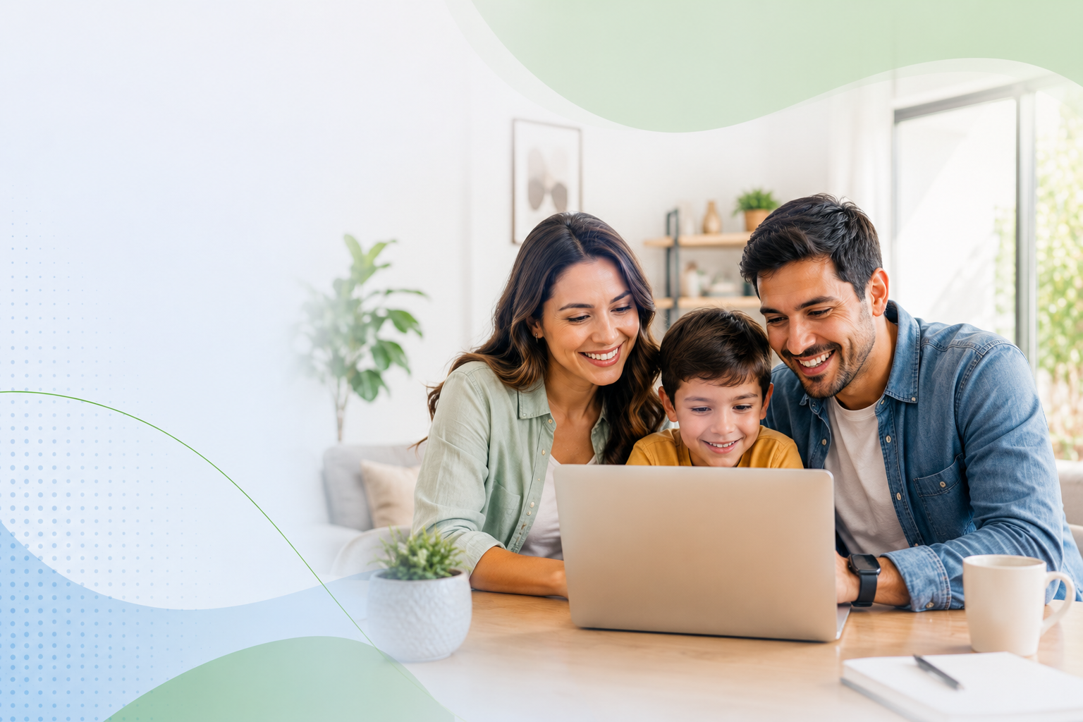 Familia revisando opciones para bajar su crédito y recuperar tranquilidad financiera